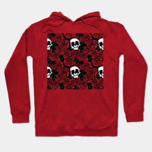 Rose & Skull Romantic Floral Pattern for Valentines Day Hoodie